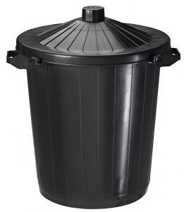 Lot de 6 poubelles publiques 80L - ligne Réglisse Essentiel - Polyéthylène Haute Densité avec couvercle verrouillable_0