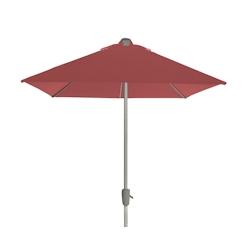 METRO Professional Demi-parasol, acier / aluminium / polyester, 2.1 x 1.3 x 2.4 m, ouverture à manivelle, protection UV50+, rouge / platine - rouge m_0