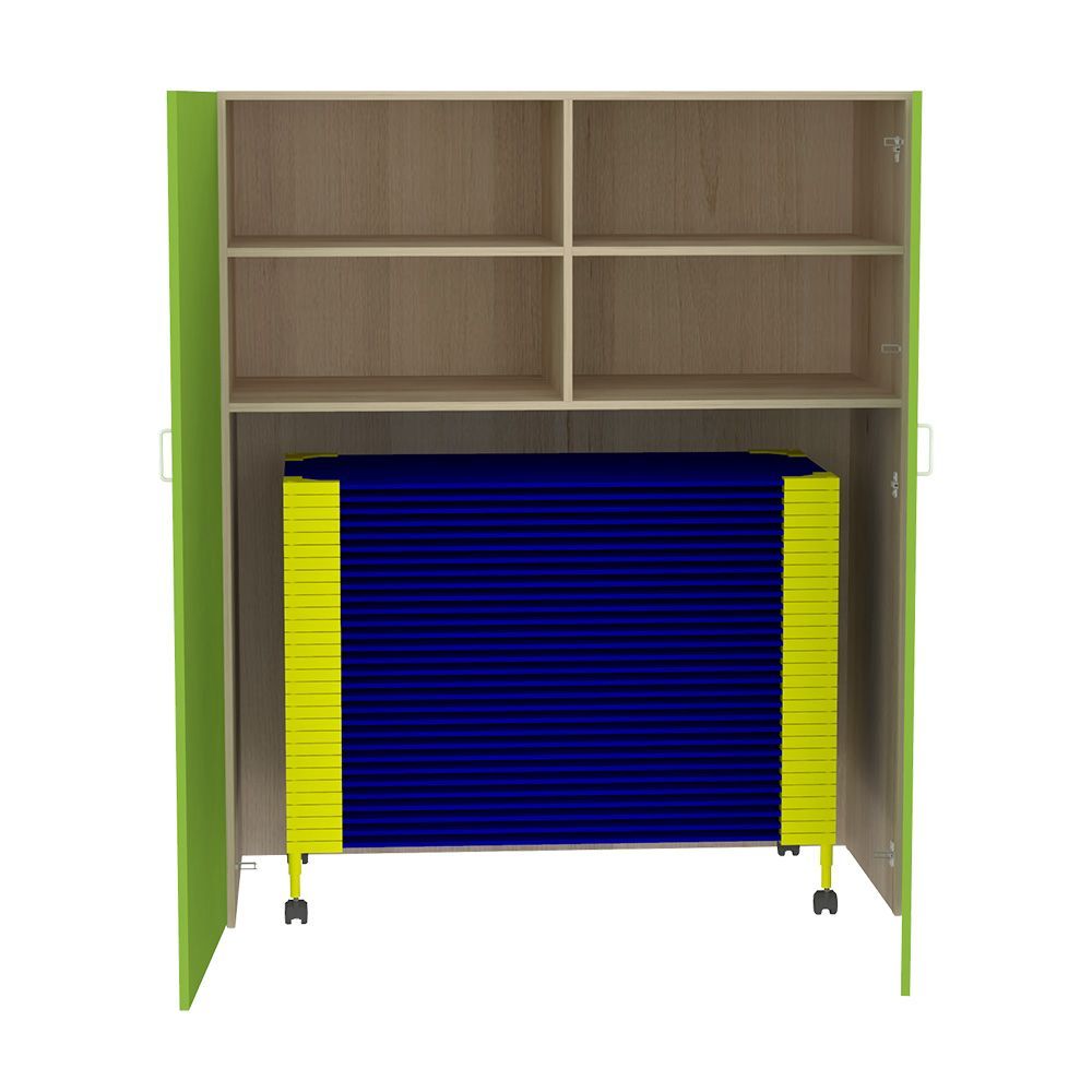 Meuble range-couchettes - capacité 25 couchettes - rangement en hauteur - structure PPM et MDF - Réf. L.RC_1