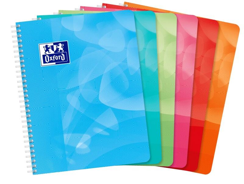 Oxford Lot de 5 Cahier Lagoon rel. Intégrale 17x22, 160p./80 feuilles 90g/m², Séyès, coloris assortis (6) - 3020120096551_0