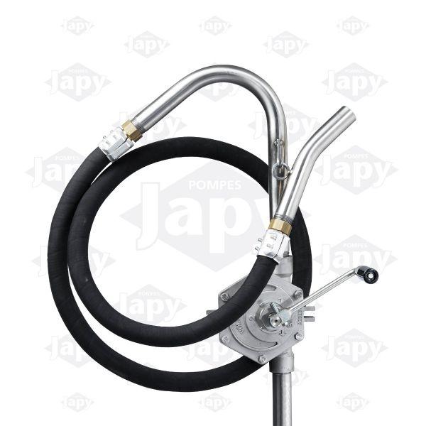 Pompes manuelles équipées vide-fût - Solvants, alcools, produits chimiques, gasoil - Débit 2,6 m3/h - Inox 316L_0