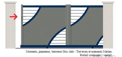 Portail coulissant à rail zig-zag / droit / plein / en aluminium_0