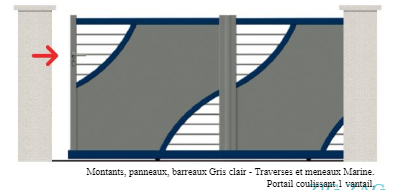 Portail coulissant à rail zig-zag ou droit, plein, en aluminium - fabriqué en France_0