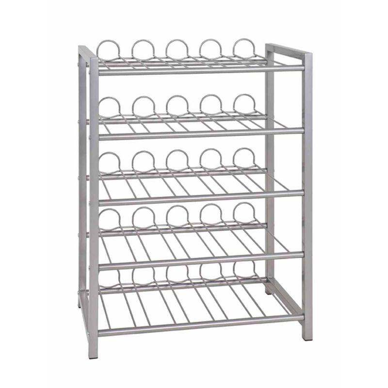 Porte bouteilles design 5 niveaux - Métal argent - 76 cm - Paris Prix_0