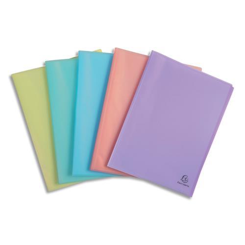 PROTEGE DOCUMENT EXACOMPTA CHROMALINE 30 POCHETTES/60 VUES PP 5/10E  - COLORIS ASSORTIS PASTEL - LOT DE 10