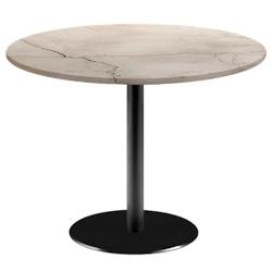 Restootab - Table Ø120cm - modèle Rome marbré lune blanche - beige fonte 3760371519682_0