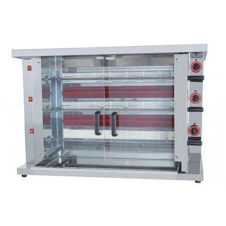 Rôtissoire professionnelle 3 broches - 15 poulets - Acier inoxydable - Référence RT315M2_0