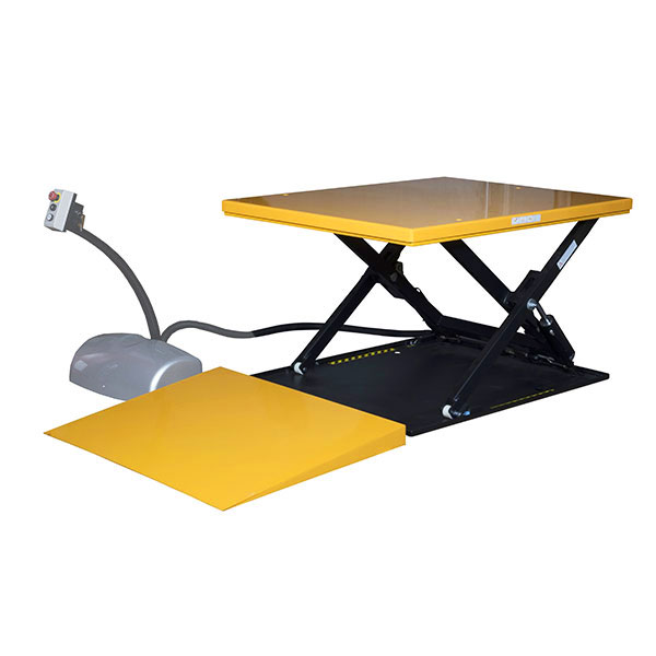 Table élévatrice électrique extra plate 1000kg - Plateau 1450x1140mm avec rampe d'accès - 380V_0