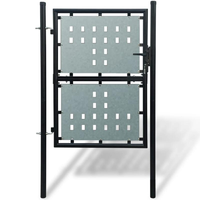 Vidaxl portail simple de clôture noir 100x250 cm 141689_0
