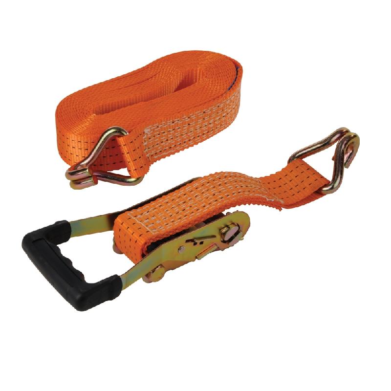 Sangle d'arrimage 4 tonnes - tendeur à cliquet caoutchouté - 8m x 50mm - polyester résistant aux intempéries_0