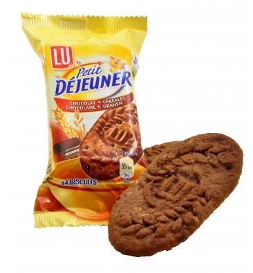 30 sachets de 4 biscuits Petit Déjeuner LU - chocolat et céréales - 50g chacun_0