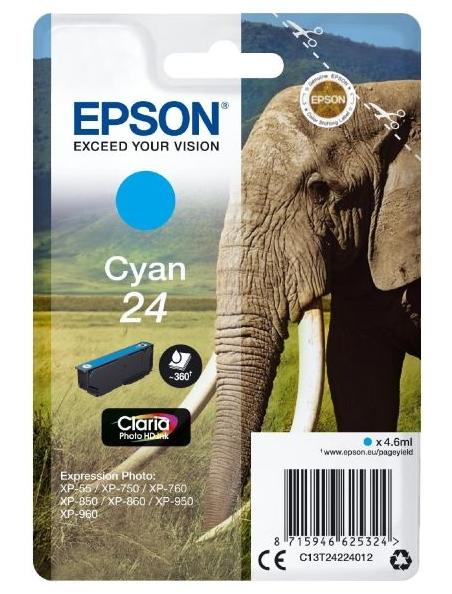 Cartouche d'encre Epson C13T24224012 - Cyan - 4,6 ml - 360 pages - Compatible XP-55/XP-750/XP-760/XP-850/XP-860/XP-950/XP-960_0