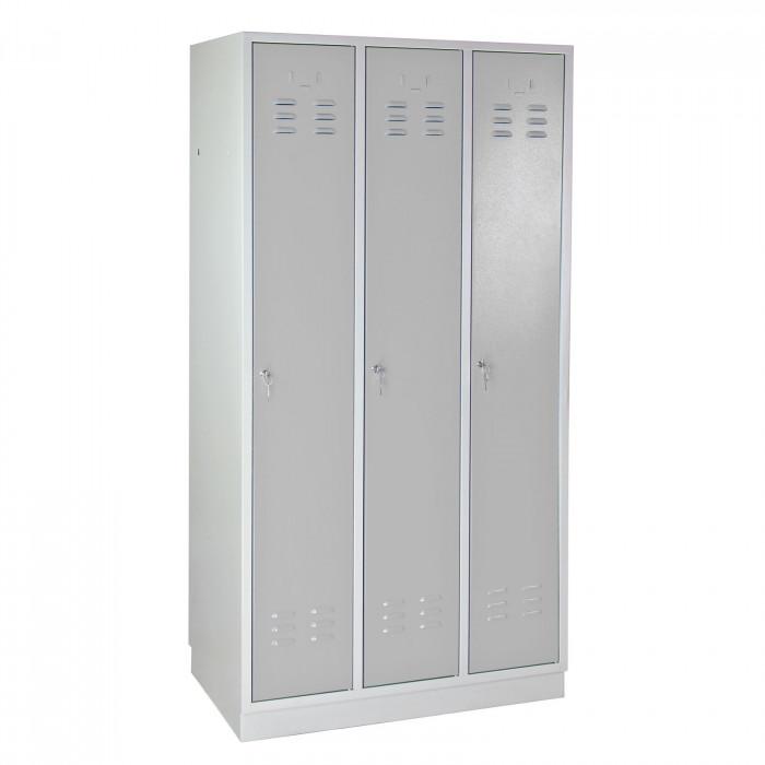 Armoire vestiaire 3 portes gris clair - 890 x 500 x 1775 mm_0