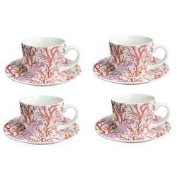Aulica Tasses et sous-tasses corail - lot de 4 - rose 732401_0