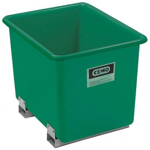 Bac PFV vert 1 100 L avec fourreaux - Résistant huiles, fioul, gasoil, produits chimiques - CEMO - Réf. 1208_0
