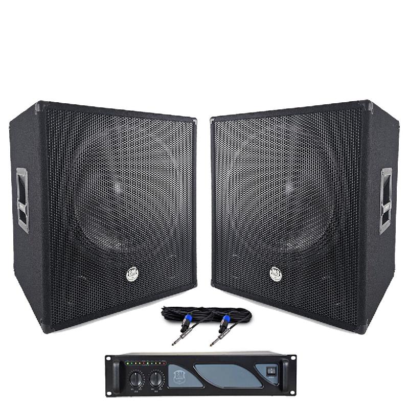 BM Sonic pack basse complet 4000W  2 sub woofer 18 pouces avec ampli BMS-4000  et câblages - 3666638035592_0