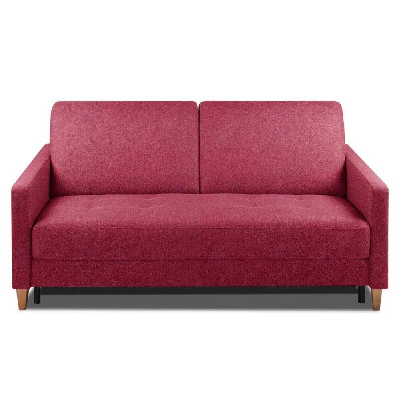 CANAPÉ CONVERTIBLE OGGETTO MATELAS 16 CM SYSTÈME EXPRESS SOMMIER LATTES 140CM RENATONISI VELOURS  ROUGE_0