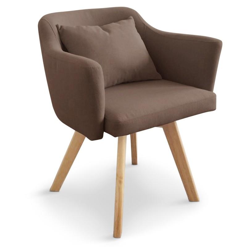 Fauteuil scandinave en tissu taupe Delante 67cm - Design contemporain - Paris Prix_0