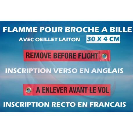 Flamme rouge avec inscription anglais français (30 x 4 cm)_0