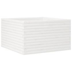 Helloshop26 - Jardinière bac lit surélevé plantes fleurs terrasse jardin 80 x 80 x 45,5 cm bois de pin massif blanc 02_0037912 - 3000217640232_0