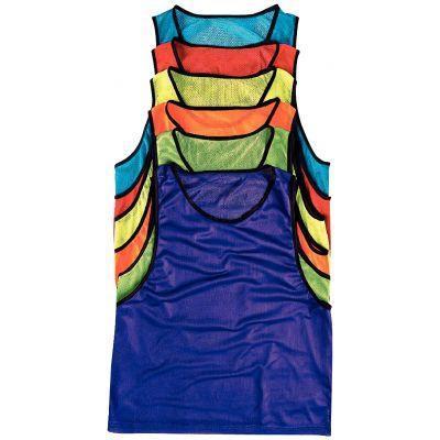 Lot de 6 chasubles ajourées - Taille S - Bleu roi - Modèle solide et pratique_0