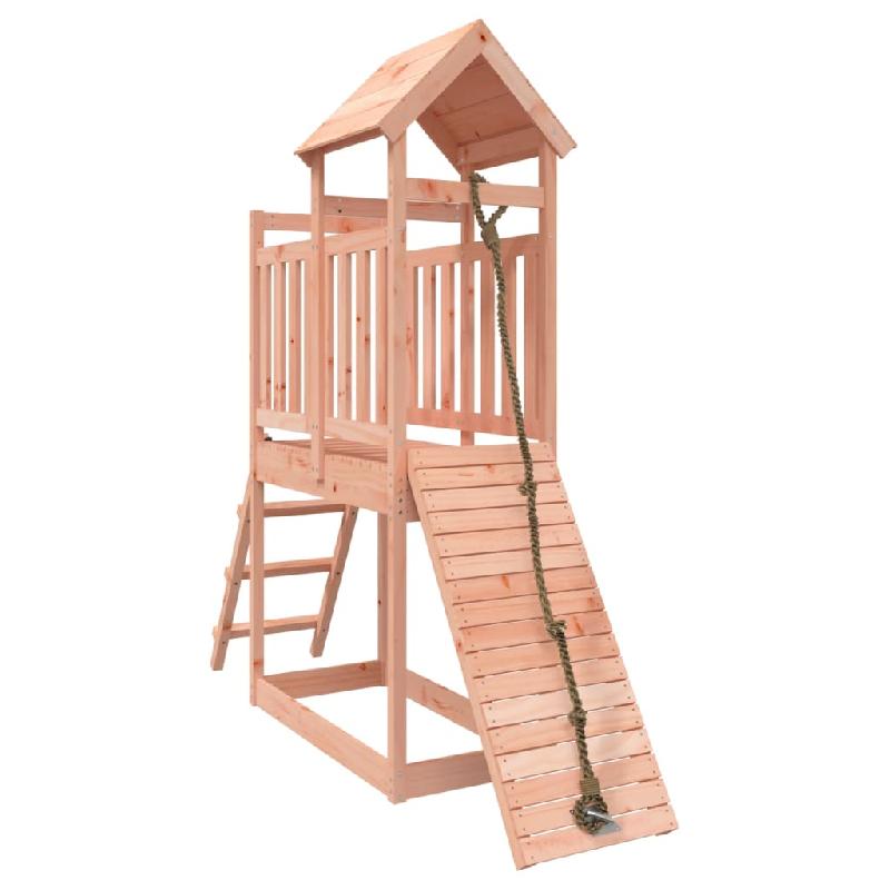 MAISONNETTE DE JEU AVEC MUR D\'ESCALADE 229 X 64 X 214 CM BOIS MASSIF DOUGLAS 02_0004978_0