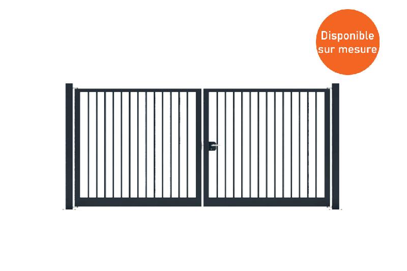Portail battant barreaudage rond - 3000 / 1500_0