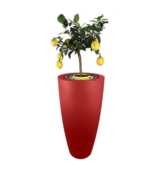 Pot de fleurs conique DELIGHT 200L - finition grainée - bac intérieur amovible - fabrication française - 10 coloris_0