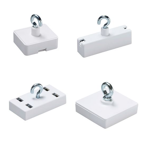 Pot magnétique avec crochet - Accessoire pour PLV - Rond ou rectangulaire - Agencement de magasin_0