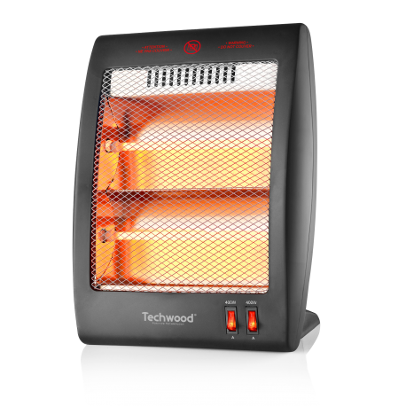 TCG-806 - Chauffage quartz Techwood - 2 réglages de température 400-800W, résistance au quartz, réflecteur grand angle_0