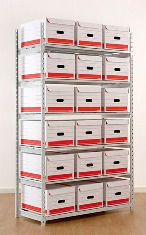 Rayonnage tubulaire fixe - Pour boîtes d'archives et conteneurs - Résistant et polyvalent_0