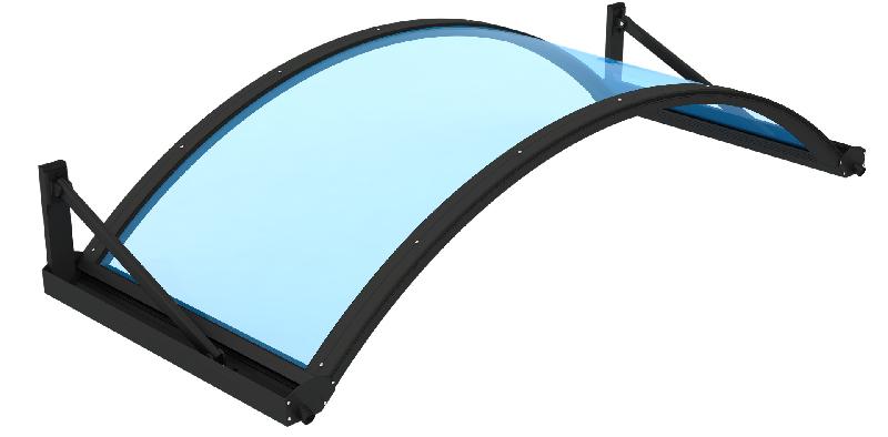 Tunnel tirante - marquise de protection pour portes et fenêtres - courbe en polycarbonate compact_0
