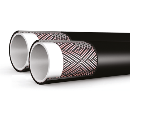 Tuyau double polyuréthane - 100R7LT Pirtek, pour chariots élévateurs en zone froide, hydraulique générale et contrôle de mouvement_0