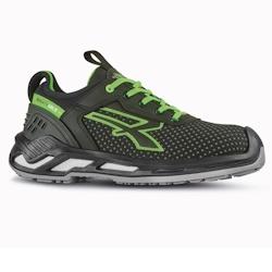 U-Power - Baskets de sécurité basses avec renfort anti-shock BRYAN - Usage général - ESD S3 CI SRC Noir / Vert Taille 38 - 38 noir matière synth_0