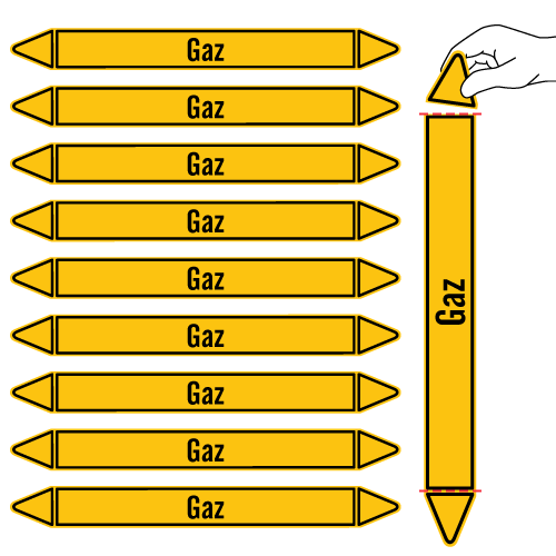 Étiquettes adhésives de Marqueur de tuyauterie Gaz_0