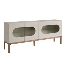 AC ANGEL CERDA Angel Cerdá Buffet en noyer et gris avec éclairage intérieur 3241C 180 x 41 x 75 - gris Bois massif 8435631029175_0