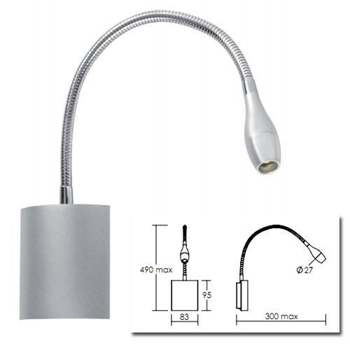 Applique LED Liza/01 1,2W gris 40° 3000K Aric avec interrupteur_0