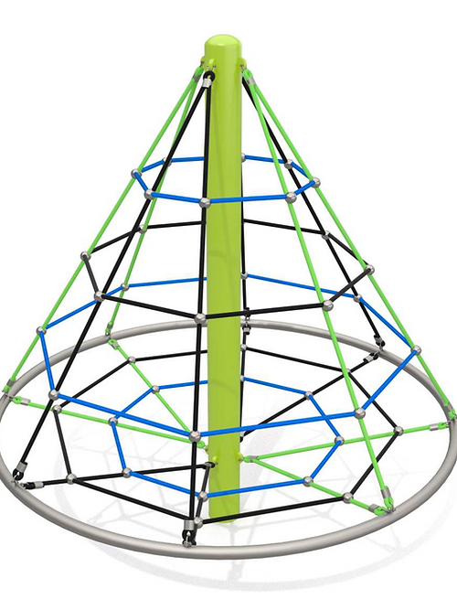Corde à grimper / Pyramide avec prises au mur pour enfants de 3 à 12 ans - Dimensions : 190  x 190 x 200 cm - Réf 9110_0