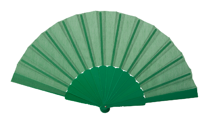 Éventail - textile et plastique - couleur vert - poids 47g_0