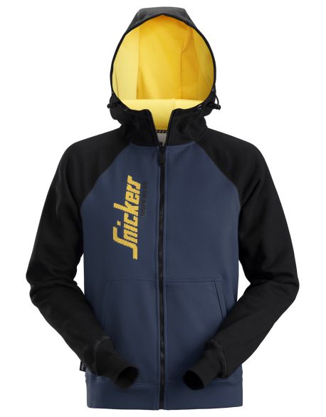 Gilet à capuche zippé - Logo brodé et imprimé - Mélange coton-polyester - Modèle gil0026_0