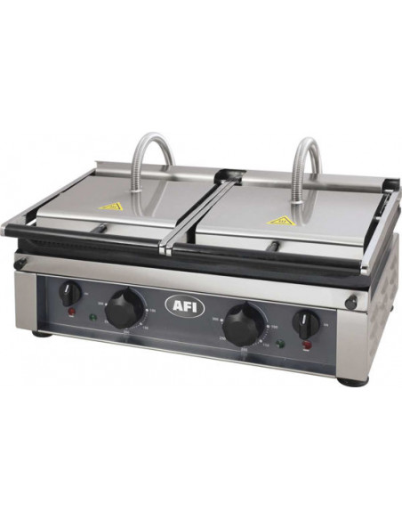 Grill Panini double plaque en fonte rainurée - GTP5530_0