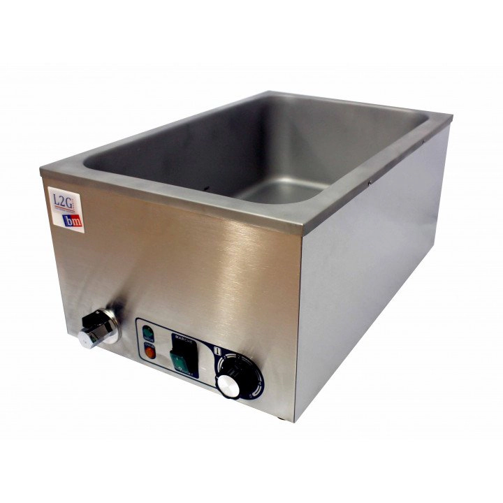 L2G Bain marie GN 1/1 (P) 150 mm + robinet de vidange - 90°C max - inox - 3701188015097_0