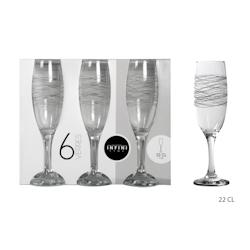 Lot de 4 Flutes Line Silver 22cl (barette de 6) Maitre Chef - VERRLI037_4_0