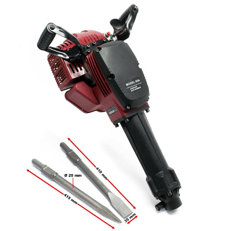 Marteau-piqueur 2,5 CV 55J - 1500 coups/min - Burineur brise-béton sans fil avec poignée anti-vibrations_0