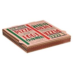 Packnwood FHC - 100Pcs - Boite à Pizza Décor - 26x26cm - marron en carton 210BPZ26_0