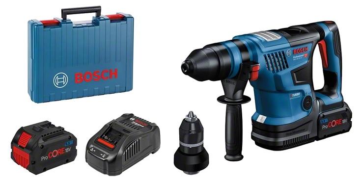 Perforateur 18v sds plus biturbo gbh 18v-34 cf 5,8j + 2 batteries procore 5,5ah + chargeur + coffret standard - BOSCH - 0611914003 - 773684_0