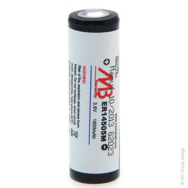 Pile lithium ER14505M AA 3.6V 1800mAh - Marque Microbatt - Usage sécurisé_0