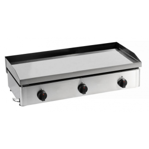 Plancha professionnelle en acier inoxydable - 8 mm gaz - 900 chrome dur - 3 brûleurs haute puissance_0