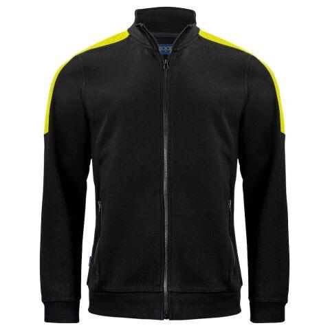 PROJOB 2129 SWEATSHIRT PRIO BICOLORE FULL ZIP NOIR/JAUNE - TAILLE XS