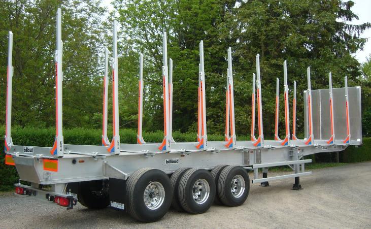 Semi-remorque châssis squelette en aluminium - 13.50m - Tridem GIGANT ou BPW 3x12T - Homologuée pour transport de bois ronds_0